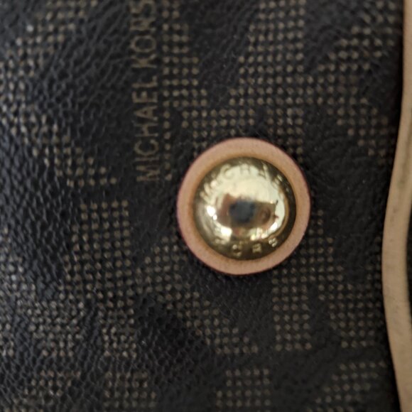 Michael Khors Grayson Monogram Leather Trim Handbag EUC - Picture 15 of 17